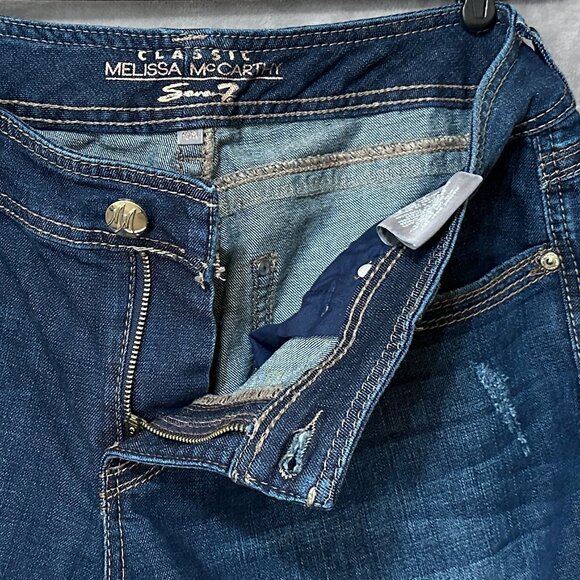 Melissa McCarthy Seven7 Dark Wash Crop Jeans Sz 16W - Picture 3 of 12